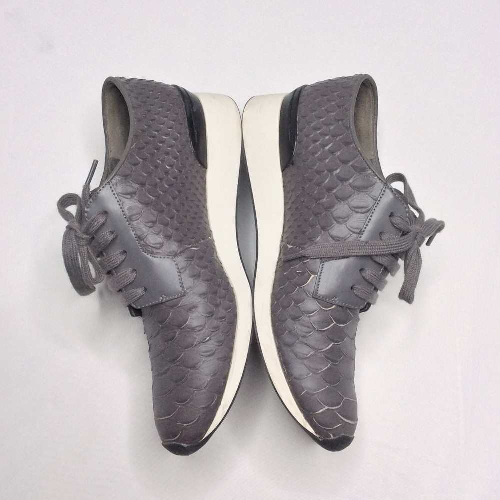 Vince Raynor Snake Embossed Leather Sneakers